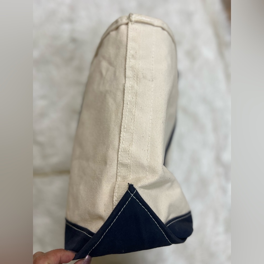 L.L. Bean Canvas Tote with Navy Trim - Picture 6 of 9